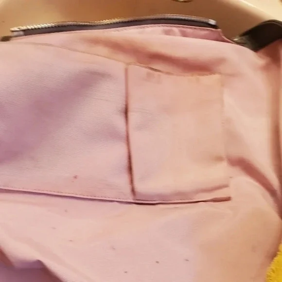 Coach pearl grey tote with patent‎ trim
